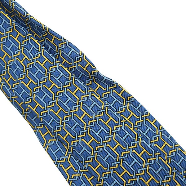 HERMES　ネクタイ　Ｈ柄　ブルー エルメス HERMES ネクタイ H柄 青色 HERMES H柄 ネクタイ 高級