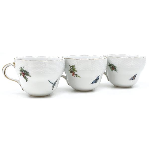 マイセン 食器 鳥と虫 カップ＆ソーサー 6客セット 陶磁器 ホワイト 白
