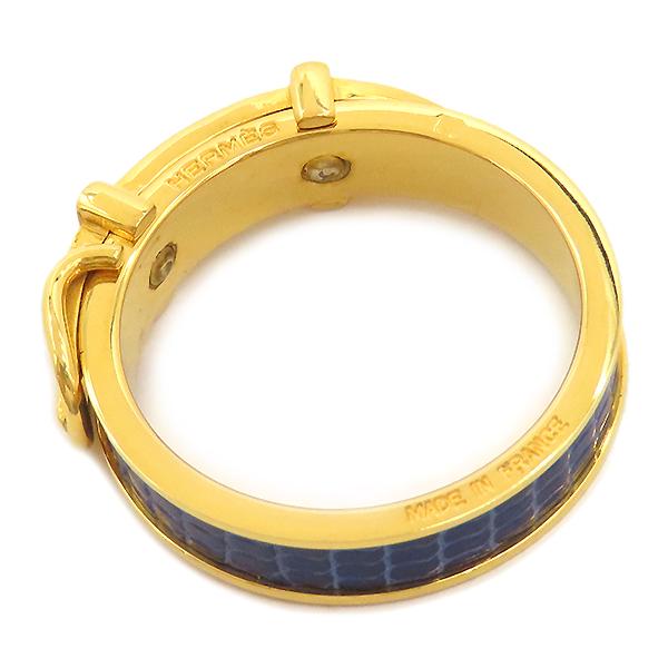 HERMES（エルメス） スカーフリング ベルトモチーフ GP ブルー