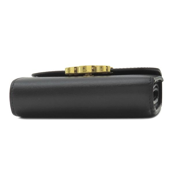 【極美品】CELINE スモールフラップウォレット　三つ折り財布　トリオンフ　黒 CELINE（セリーヌ） 三つ折り財布 スモール フラップウォレット