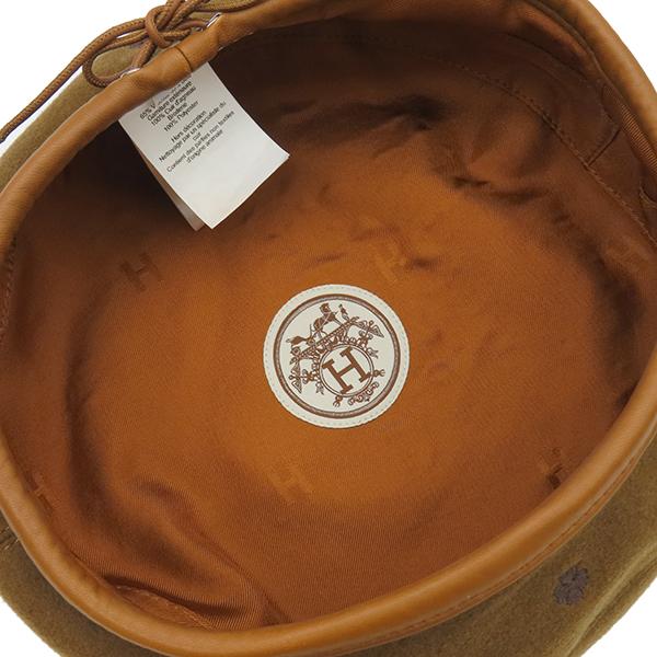 HERMES エルメス ベレー帽 サントノーレ カシミヤ ブラウン 58