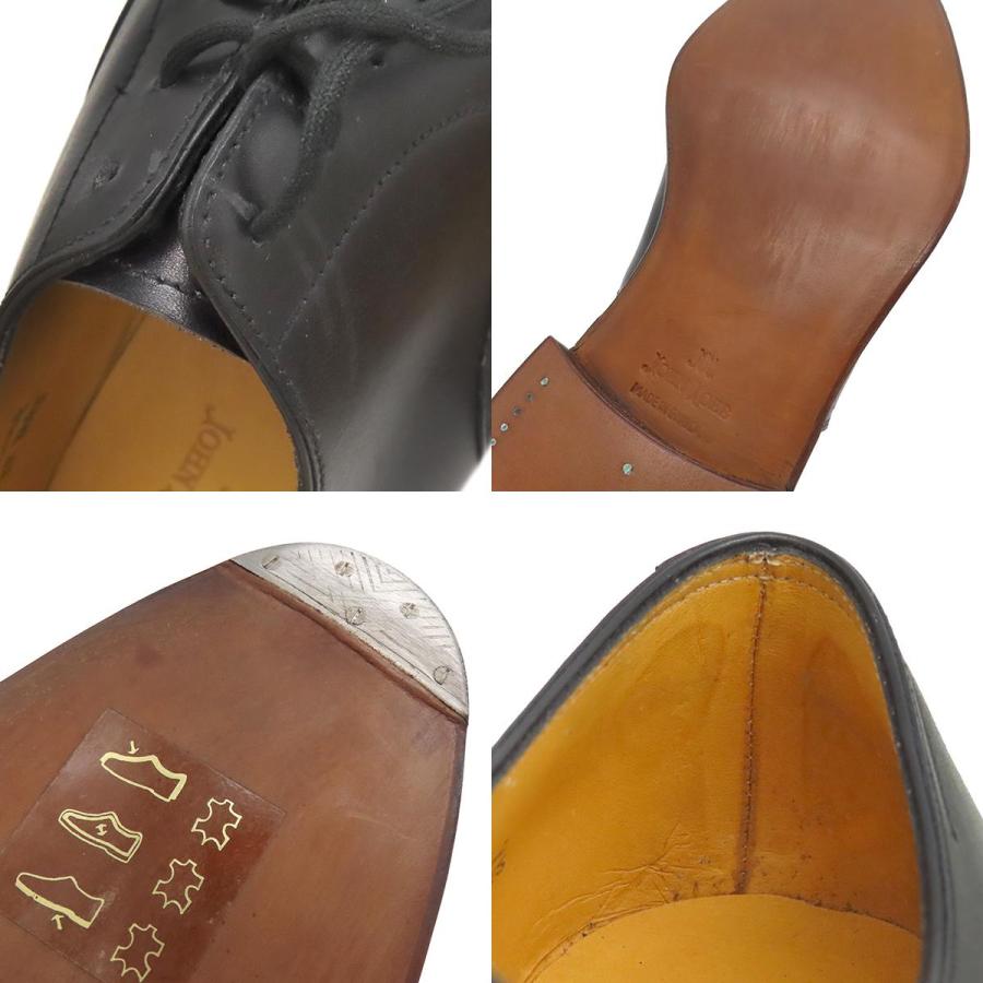 ジョンロブ John Lobb 靴 Grosvenor グロウナー 8695 レザー ブラック ＃6 1/2E メダリオン キャップトゥ セミブローグ 革靴 本革 黒 【箱】【中古】 ジョンロブ 靴 Grosvenor グロウナー 8695 レザー ブラック ＃6 1/2E