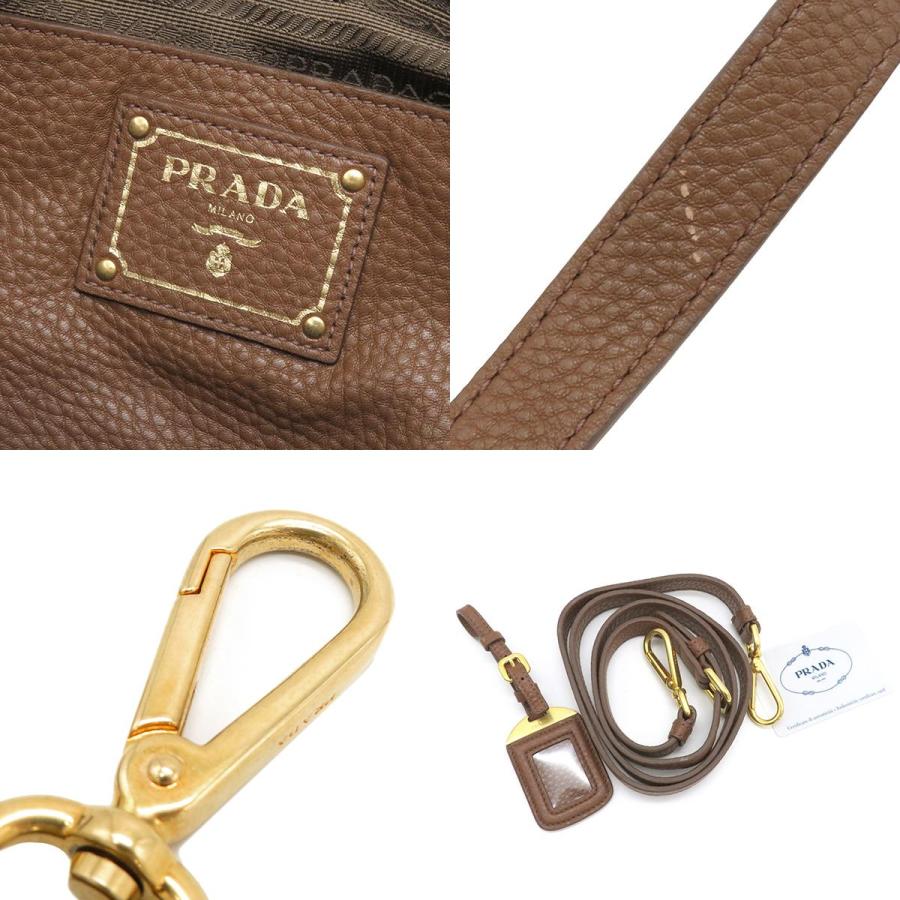 PRADA（プラダ） 2WAYバッグ メタルロゴ レザー ブラウン 茶 VIT.DAINO