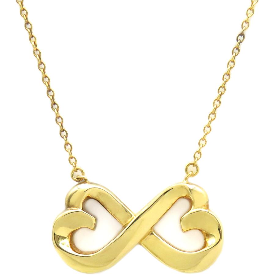 【超美品】Tiffany&Co. ダブルラビングハート　インフィニティ ゴールド TIFFANY&Co. ティファニー ネックレス ダブルラビングハート