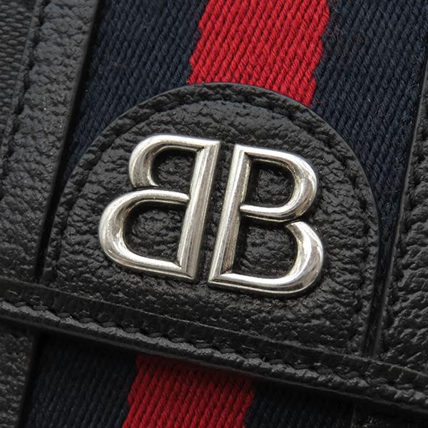 バレンシアガ ショルダーバッグ BALENCIAGA × GUCCI ザ ハッカー プロジェクト キャンバス ブラック グッチコラボ ミニバッグ 黒 680130_5