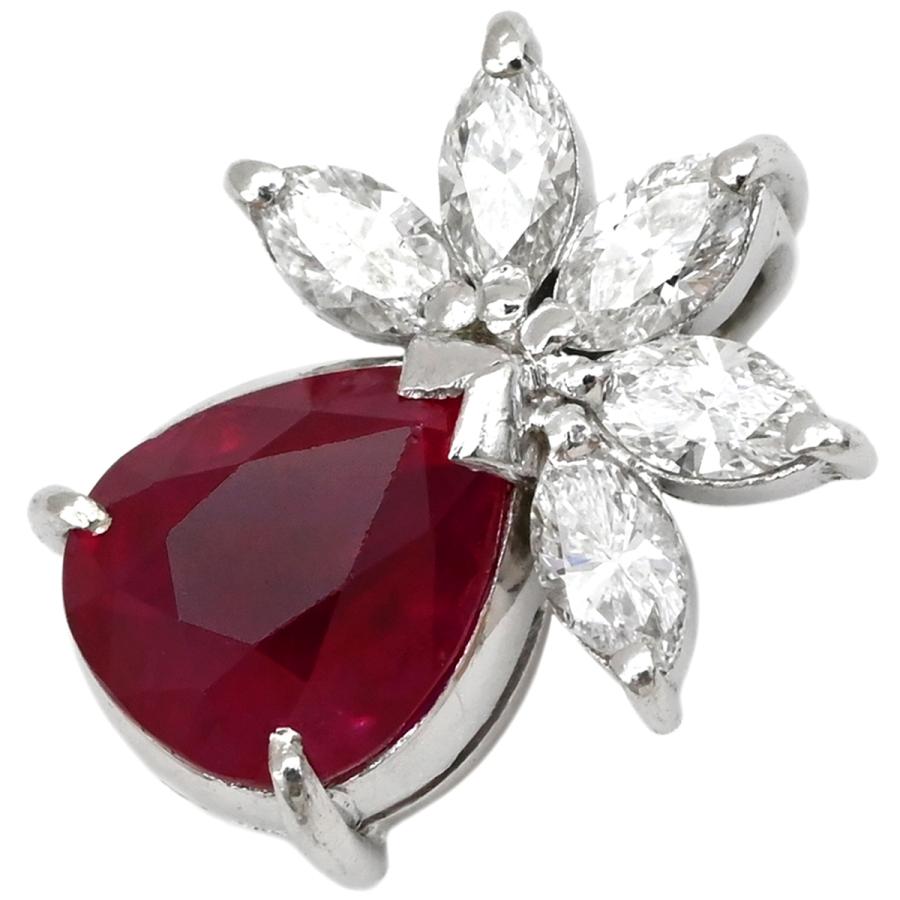 赤色ルビー プラチナ900ペンダントトップ 赤色ルビー プラチナ900ペンダントトップ ペンダントトップ ルビー