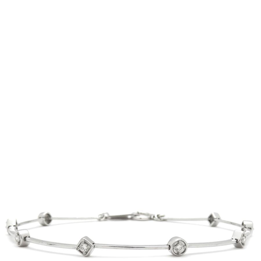 K18WGブレス K18WG 18金 ホワイトゴールド ロープ ブレスレット 2.1mm幅 15cm