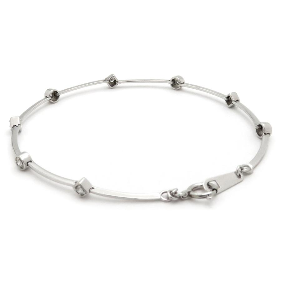 K18WGブレス K18WG 18金 ホワイトゴールド ロープ ブレスレット 2.1mm幅 15cm