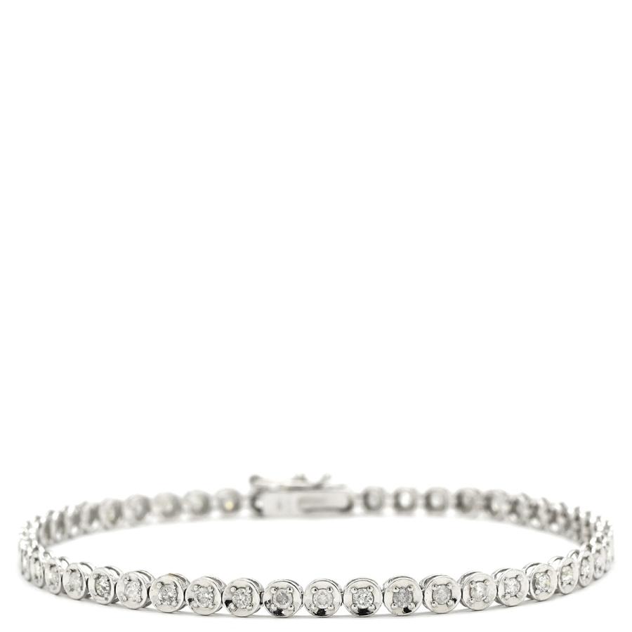 銀座松屋 KOSUI K18WG ダイヤ付き ブレスレット ブレスレット テニスブレスレット K18WG シルバー ダイヤブレス