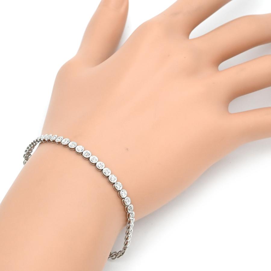 銀座松屋 KOSUI K18WG ダイヤ付き ブレスレット ブレスレット テニスブレスレット K18WG シルバー ダイヤブレス