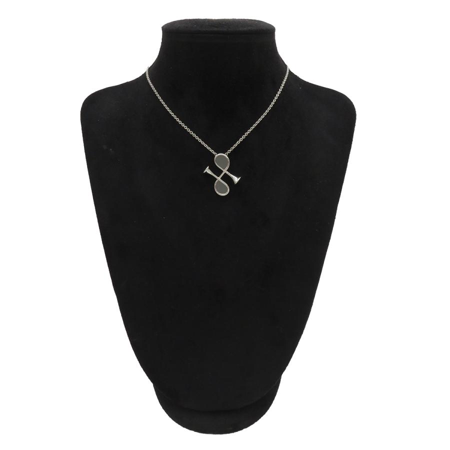 HERMES エルメス ネックレス コルH ペンダント メタル グレー