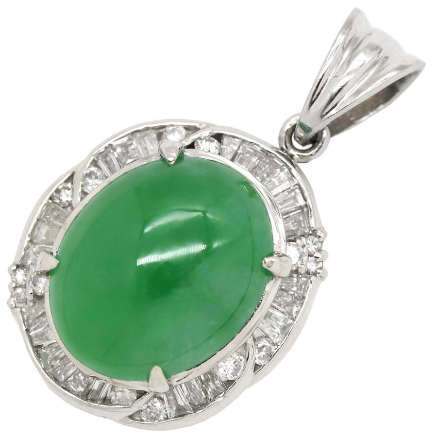 グリーン翡翠 ダイヤモンドpt900ネックレストップ グリーン翡翠 ダイヤモンドpt900ネックレストップ ペンダント