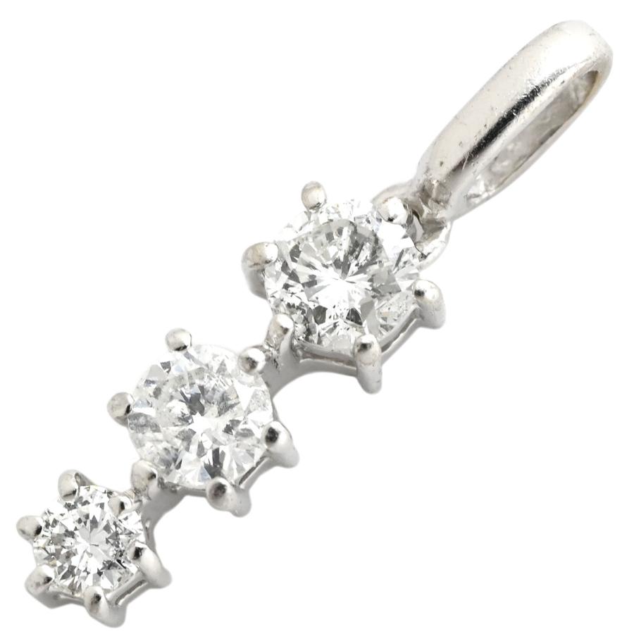 Pt900 3連ダイヤモンドトップ ペンダントトップ ダイヤ Pt900 シルバー 3石 3連 ドロップ