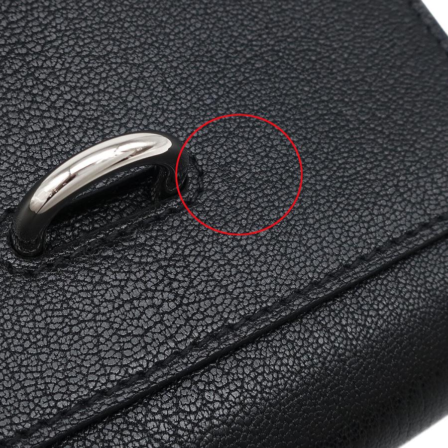 エルメス 二つ折り財布 シェーヌダンクル コンパクト ブラック