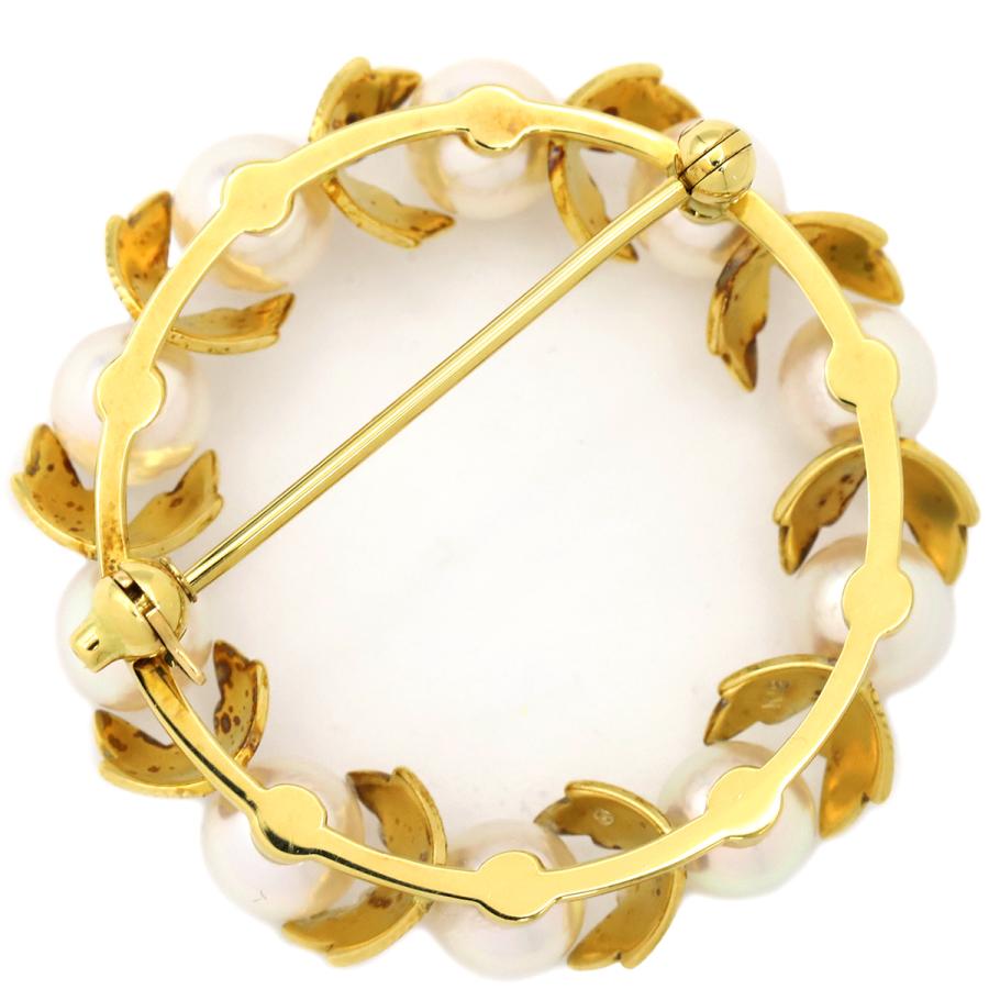 ミキモト ブローチ　ミキモト サークル ブローチ　ミキモト パール ブローチ 楽天市場】ミキモト パール 真珠 ピンブローチ ブローチ K18