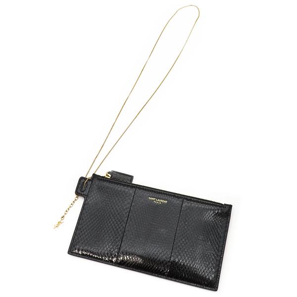SAINT LAURENT サンローラン ポーチ チェーンポーチ レザー ブラック