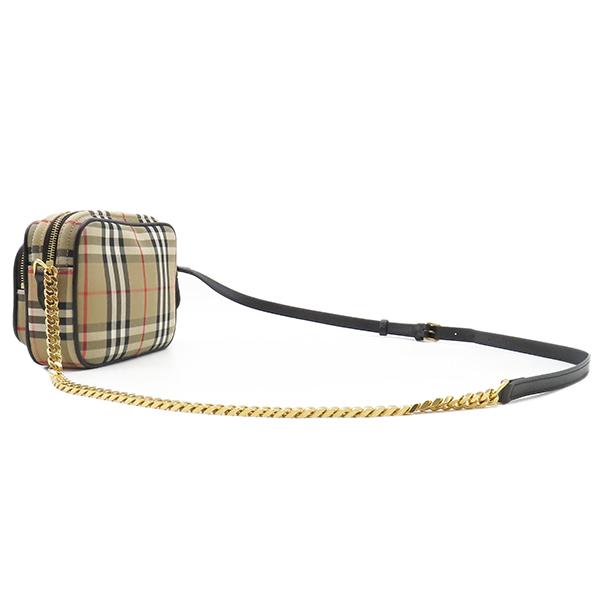 【美品】Burberryバーバリー ショルダーバッグ ノバチェック　キャンバス 美品バーバリー ショルダーバッグ ノバチェック レザー ベージュ ブラウン