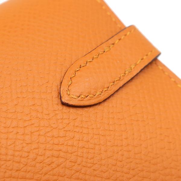 エルメス HERMES 長財布 ケリーウォレット ミディアム ヴェルソ ヴォーエプソン オレンジ×ローズアザレ シルバー金具 バイカラー ピンク 三つ折り  D刻印 【箱】【中古】 HERMES（エルメス） 長財布 ケリーウォレット ミディアム ヴェルソ