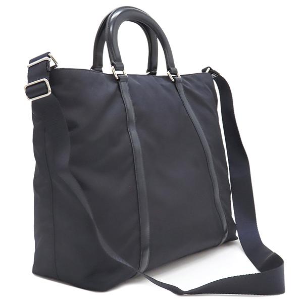 PRADA プラダトートバッグナイロン三角ロゴネイビー紺