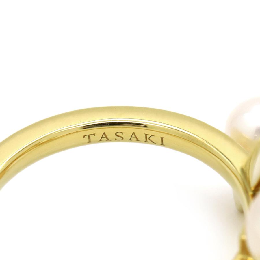 TASAKI リング 指輪 バランス クロス K18YG ゴールド 真珠 2P 2粒 12号