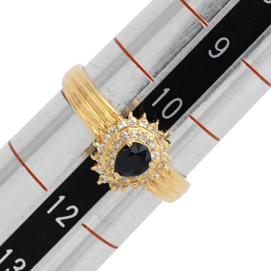 k18YG AU750 18金 天然ブラックダイヤモンド 0.36ct リング