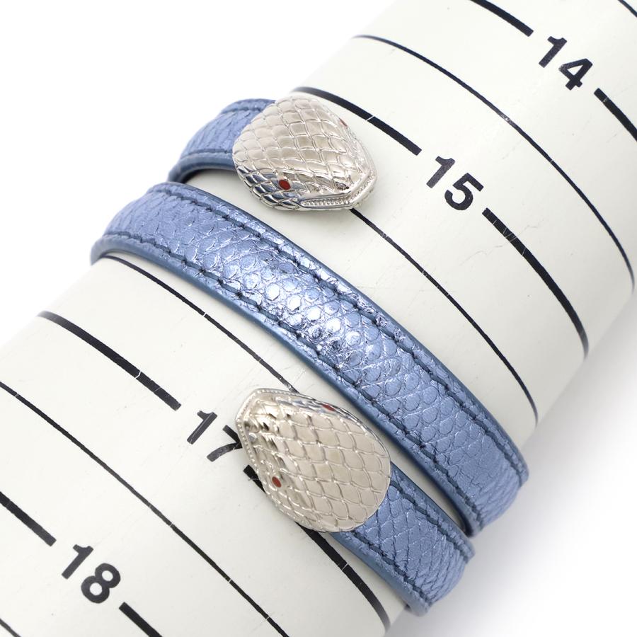 BVLGARI ブルガリ セルペンティ フォーエバー メタリックブルー セルペンティ ブルガリ ブレスレット フォーエバー レザー ブレス