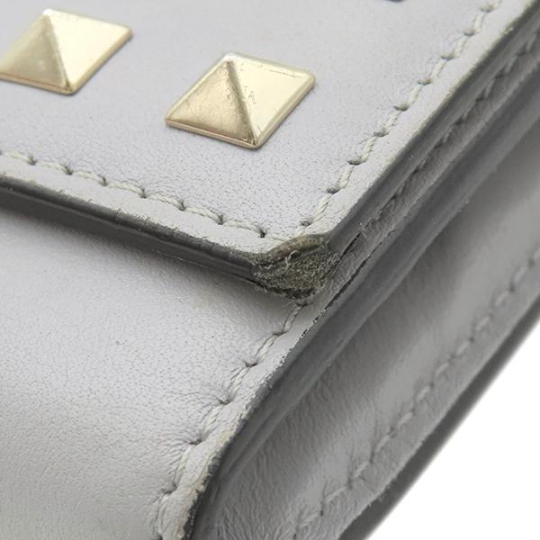 VALENTINO ヴァレンティノ 長財布 ロックスタッズ レザー グレー