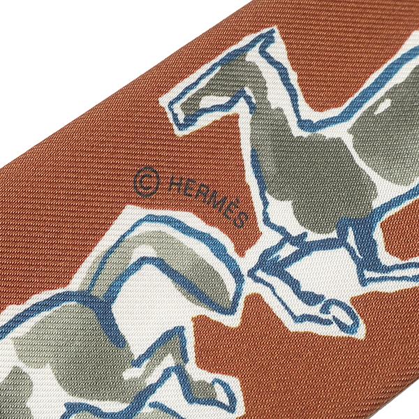 HERMES（エルメス） スカーフ ツイリー シルク ブラウン 【CHEVAUX EN