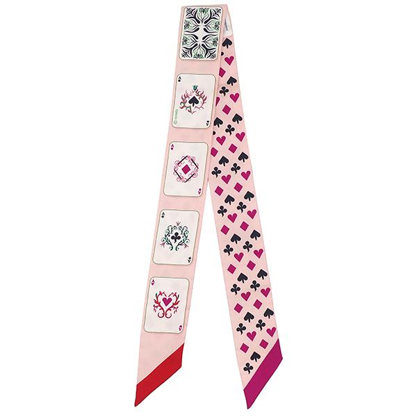 【美品】エルメス ツイリー Jeu de Cartesジュ・ドゥ・カルト ピンク 美品】エルメス ツイリー Jeu de Cartesジュ・ドゥ・カルト