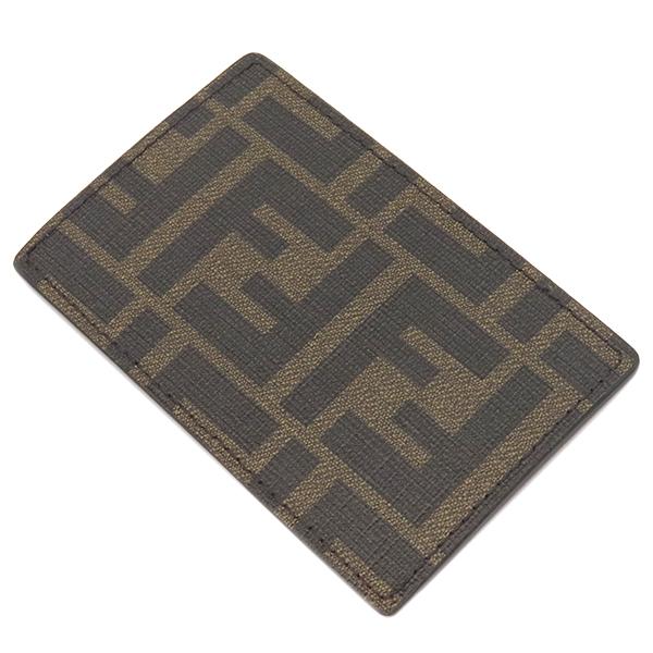 FENDI ダークブラウン ケース カードケース FENDI（フェンディ） カードケース ズッカ カードホルダー レザー