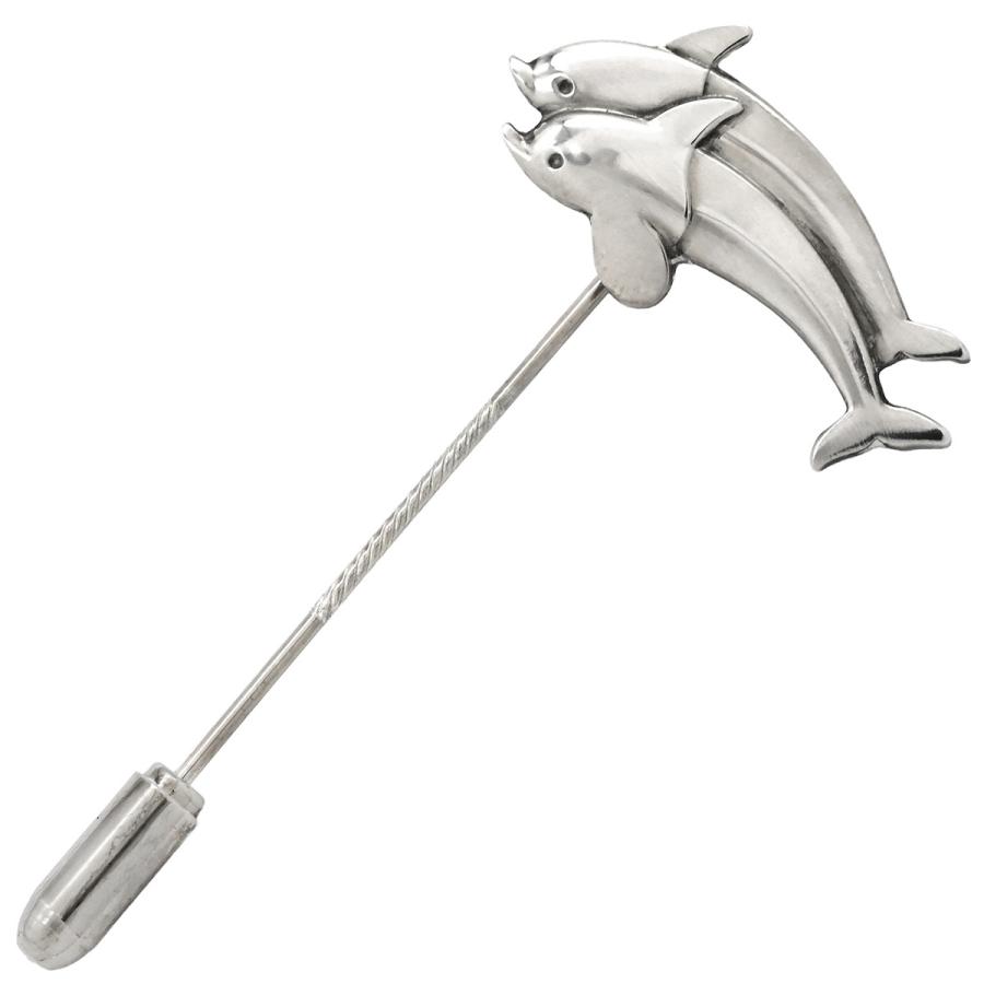 ジョージ・ジェンセン ブローチ イルカモチーフ ピンブローチ シルバー