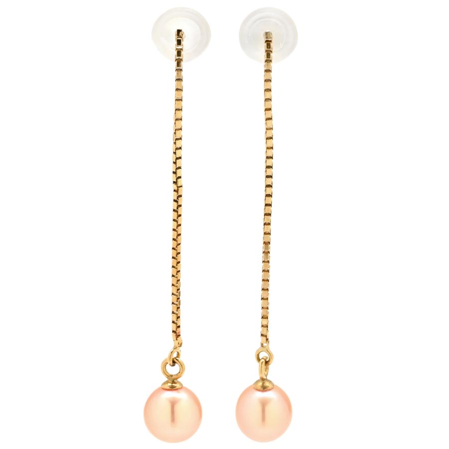 TASAKI ピアス ロングチェーンパールピアス ゴールド ピンクパール