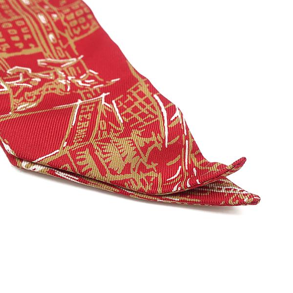 HERMES エルメス スカーフ ツイリー シルク レッド 【L 