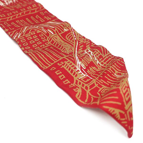 HERMES エルメス スカーフ ツイリー シルク レッド 【L 