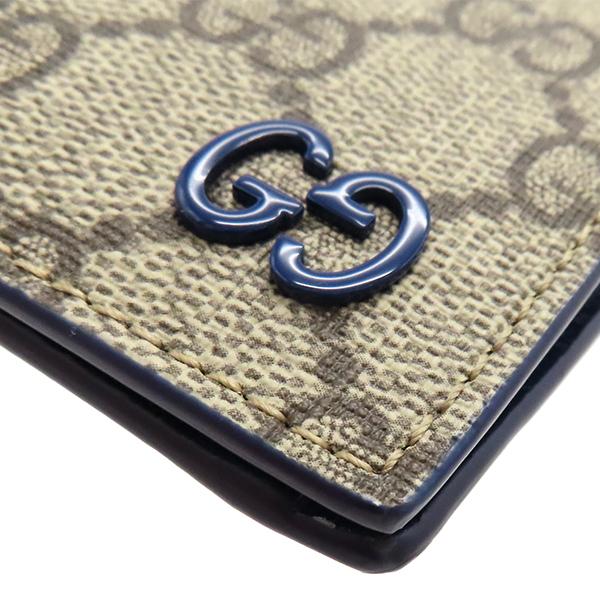 GUCCI（グッチ） 二つ折り財布 GG コインウォレット ブルー インテリア