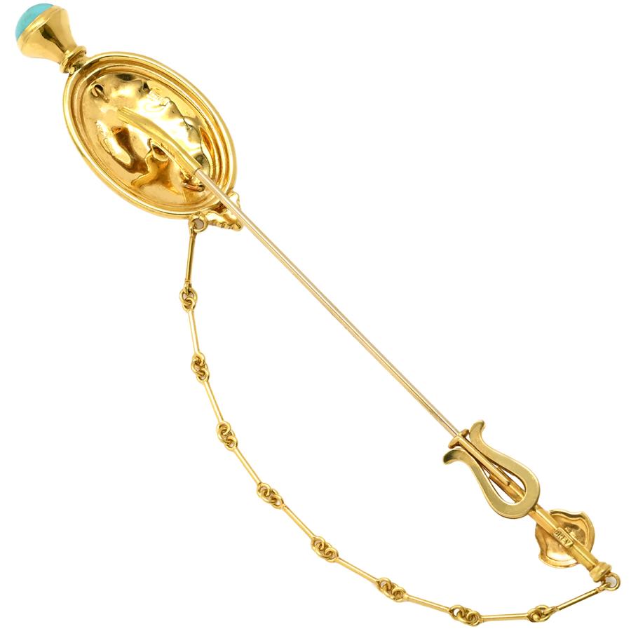 ブローチ カメオ スティック ピンブローチ ゴールド イエローゴールド