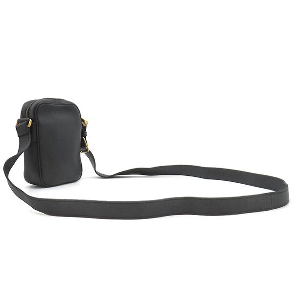 GUCCI グッチ ショルダーバッグ ロゴ プリント レザー ブラック 黒  