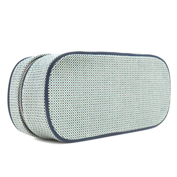 HERMES エルメス ポーチ エスカル コットン ブルー コスメポーチ  