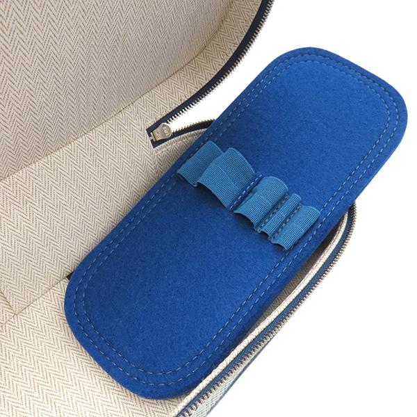 HERMES エルメス ポーチ エスカル コットン ブルー コスメポーチ  