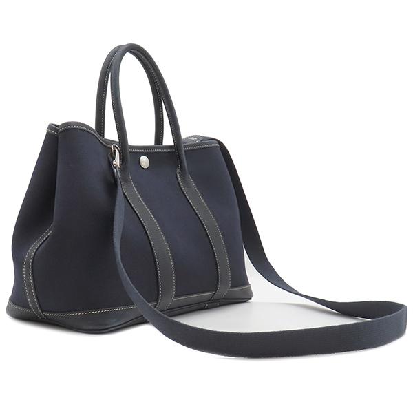 HERMES ガーデンパーティ TPM トワルオフィシェ ネイビー ガーデンパーティー エルメス トートバッグ ガーデンパーティーTPM