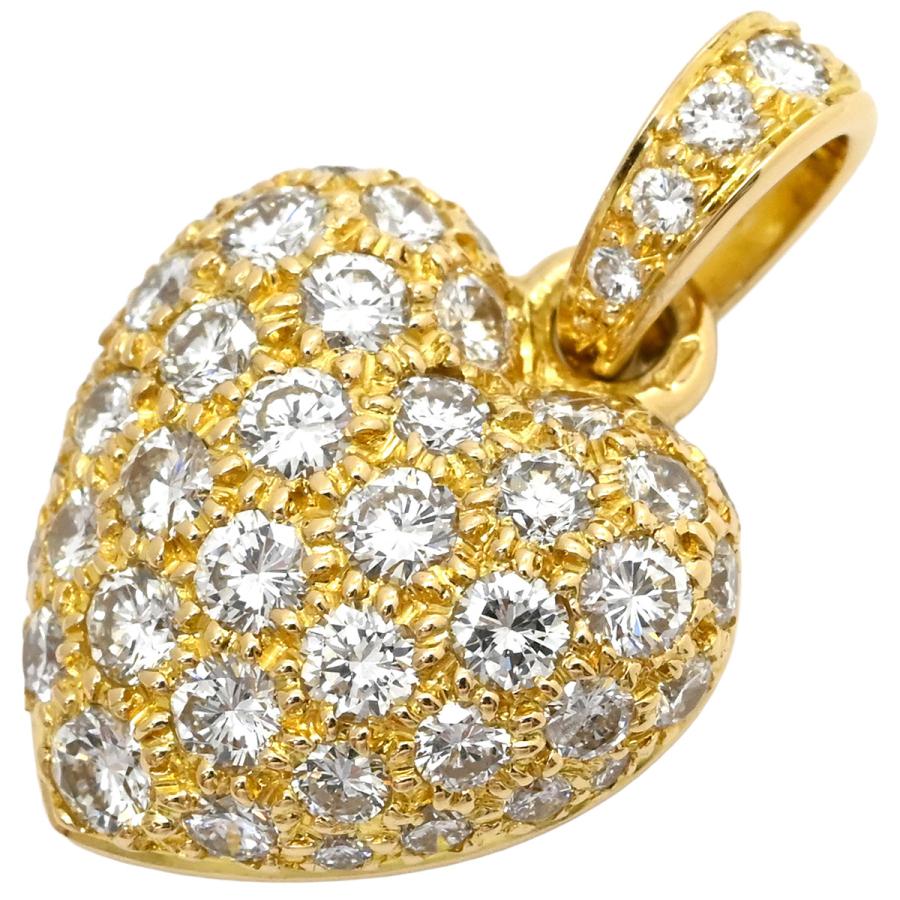 Cartier（カルティエ） ペンダントトップ ハート パヴェ K18YG 