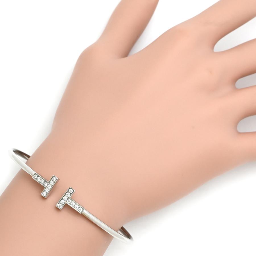 テガテガ Tiffany Tワイヤー ブレスレット K18WG TIFFANY&Co 