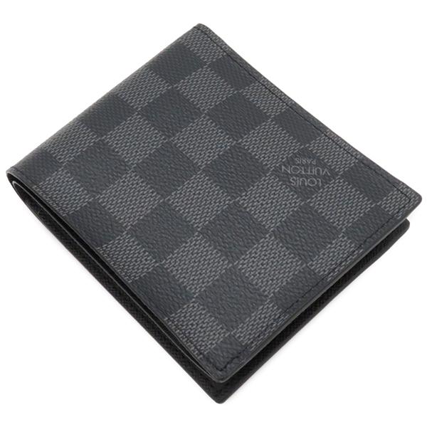 ルイヴィトン マルコ ダミエ グラフィット ブラック 二つ折り財布 グレー 楽天市場】LOUIS VUITTON ルイヴィトン小銭入れ付き二つ折り財布ダミエ