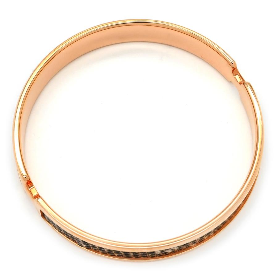 HERMES（エルメス） ブレスレット オランプ リザード ブラック ピンク