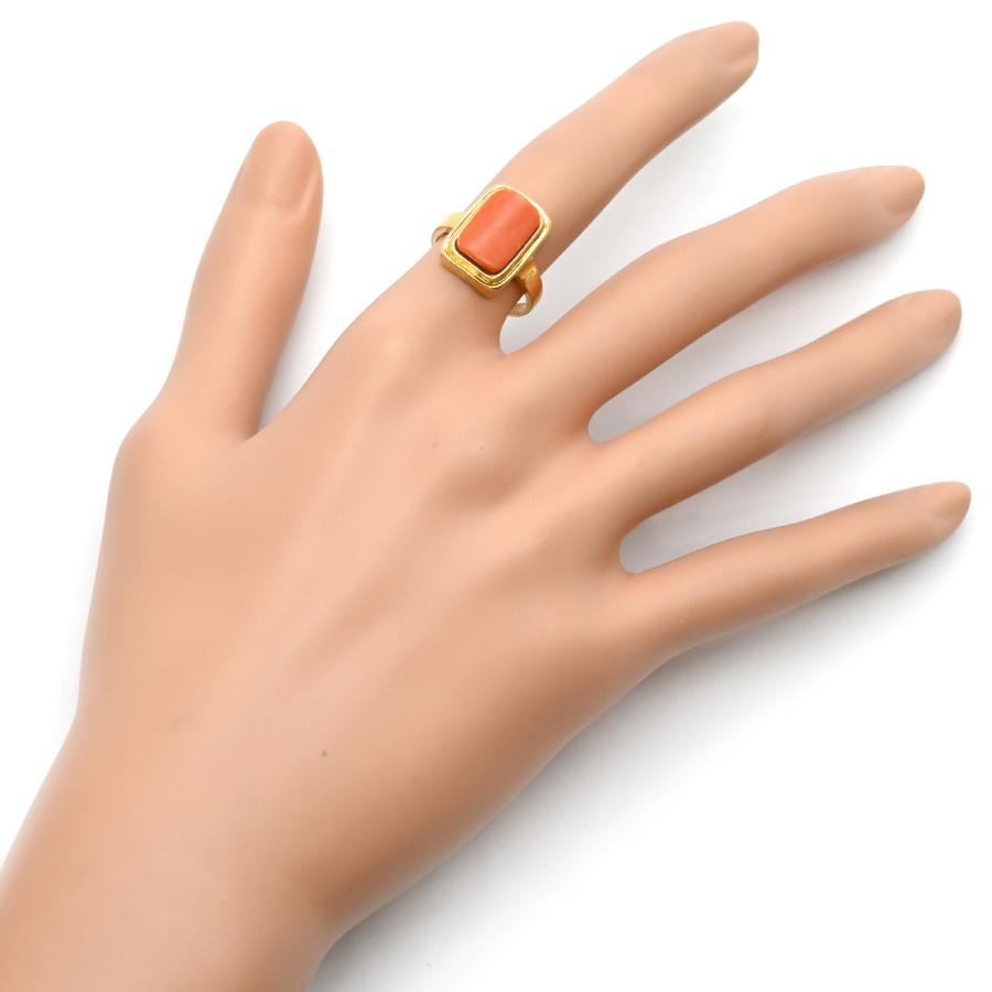 TASAKI リング 指輪 珊瑚 K18YG ゴールド 赤 サンゴ スクエア 12.5号