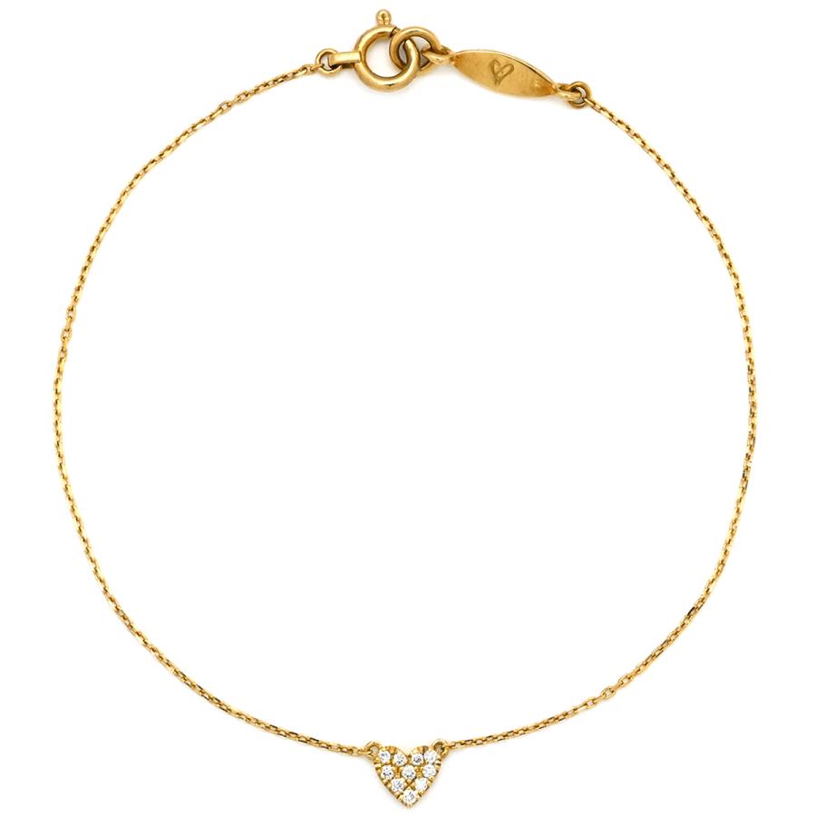 アーカー ブレスレット ハートパヴェ K18YG ゴールド AHKAH Au750 18K