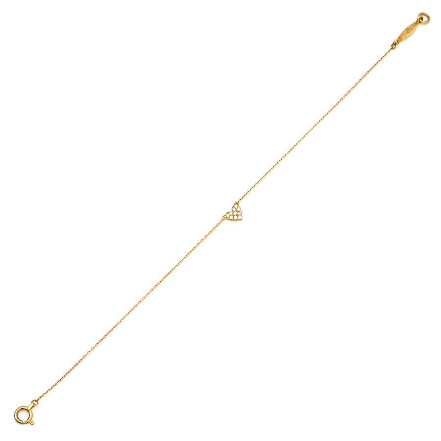 アーカー ブレスレット ハートパヴェ K18YG ゴールド AHKAH Au750 18K