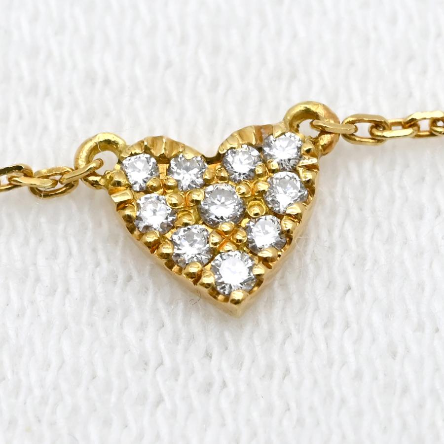 アーカー ブレスレット ハートパヴェ K18YG ゴールド AHKAH Au750 18K