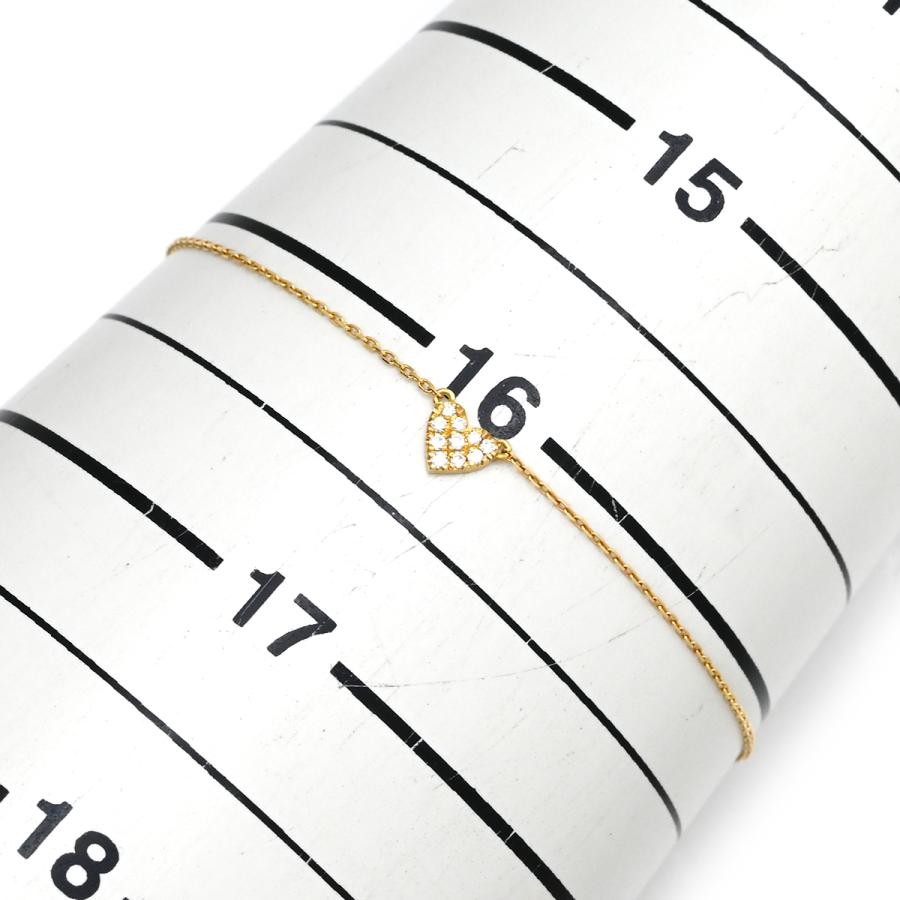 アーカー ブレスレット ハートパヴェ K18YG ゴールド AHKAH Au750 18K