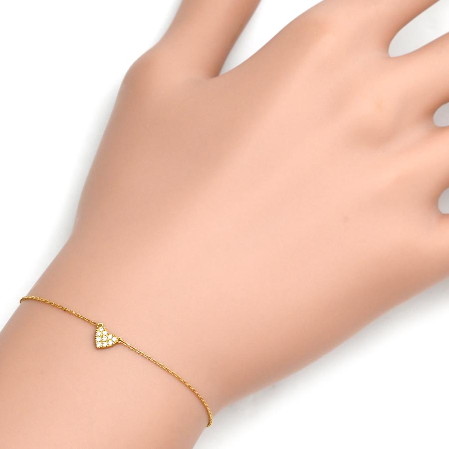 アーカー ブレスレット ハートパヴェ K18YG ゴールド AHKAH Au750 18K